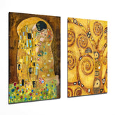 Klimt 2 Pieces Combine Glass Wall Art | Insigne Art Design.